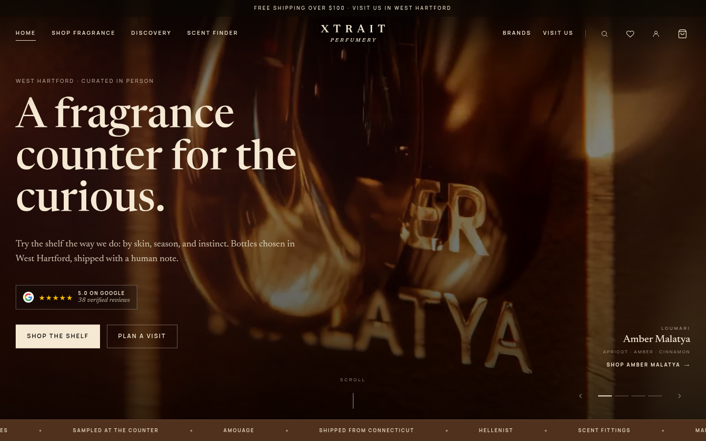 Xtrait Perfumery — niche fragrance e-commerce site built by So What.